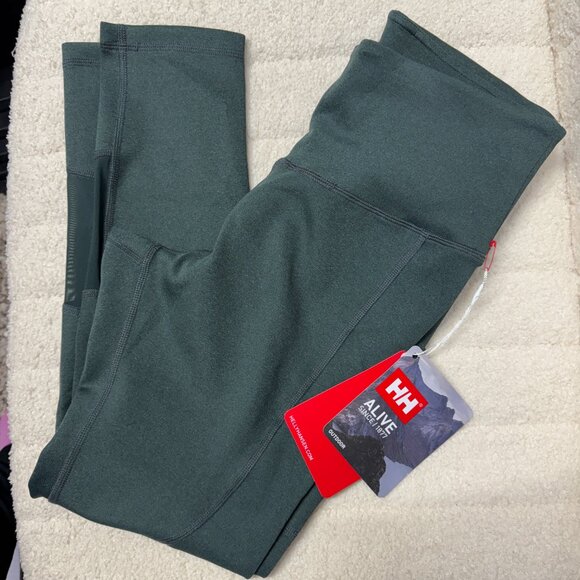 Helly Hansen Dark Green 7/8 Constructed Leggings Mesh Outdoor New Size Medium - Picture 13 of 13